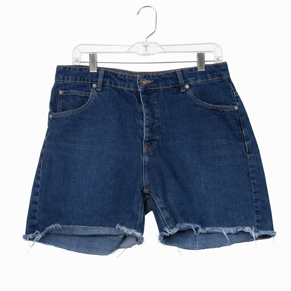 MNG Jeans Raw Hem High Rise Denim Shorts Size 6 | Button Fly | Made in Morocco